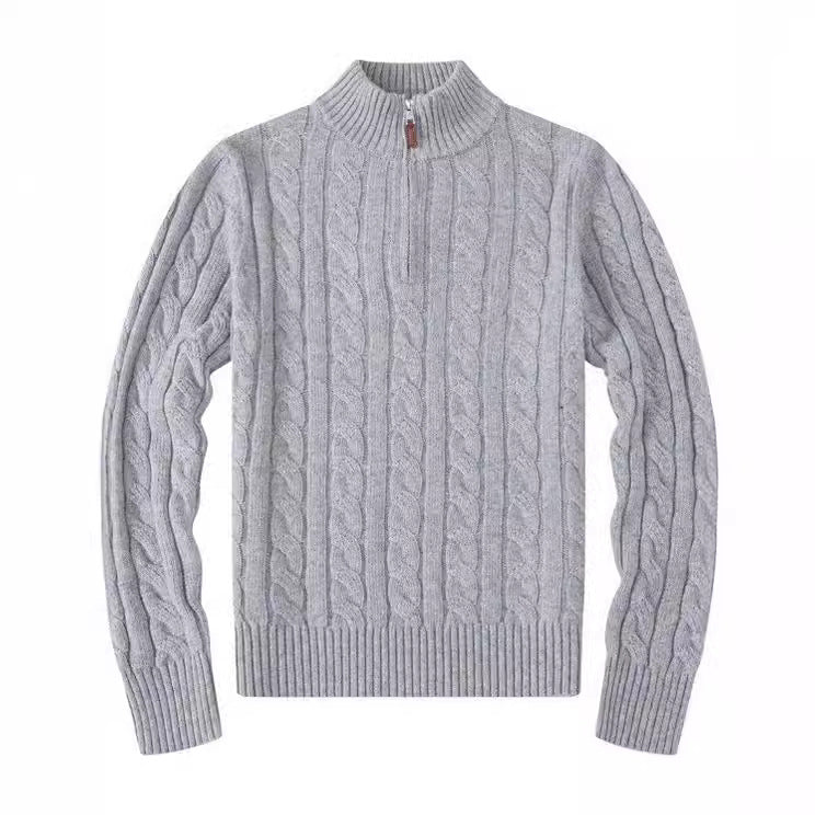 Hellohobot - Men's Half Zip Knit Sweater