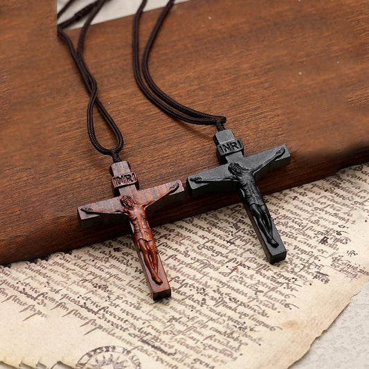 🔥Hot Sale🔥Jesus Cross Wooden Necklace