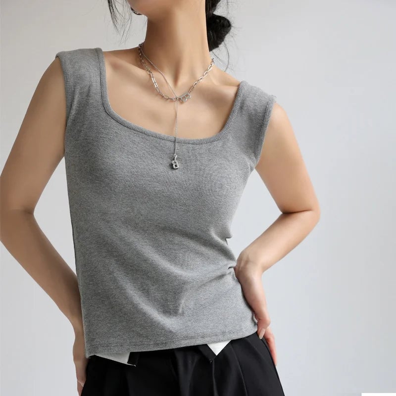 Hellohobot - Ribbed Knit Tank Top