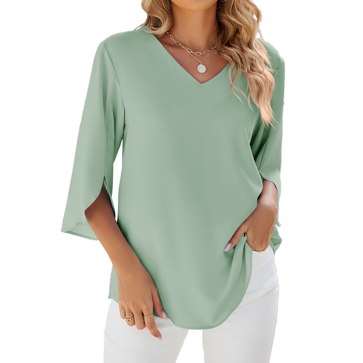 V-neck Chiffon Blouse for Women (Buy 2 Free Shipping)