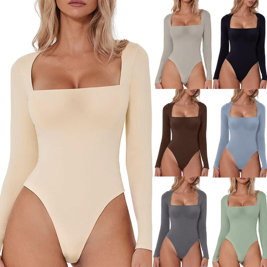 🔥Huge Sale 56% OFF🎁Square Neck Long Sleeve Bodysuit