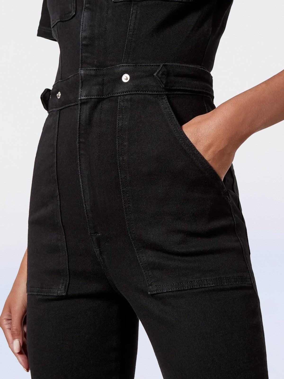 Hellohobot - Skinny Bootcut Denim Jumpsuit