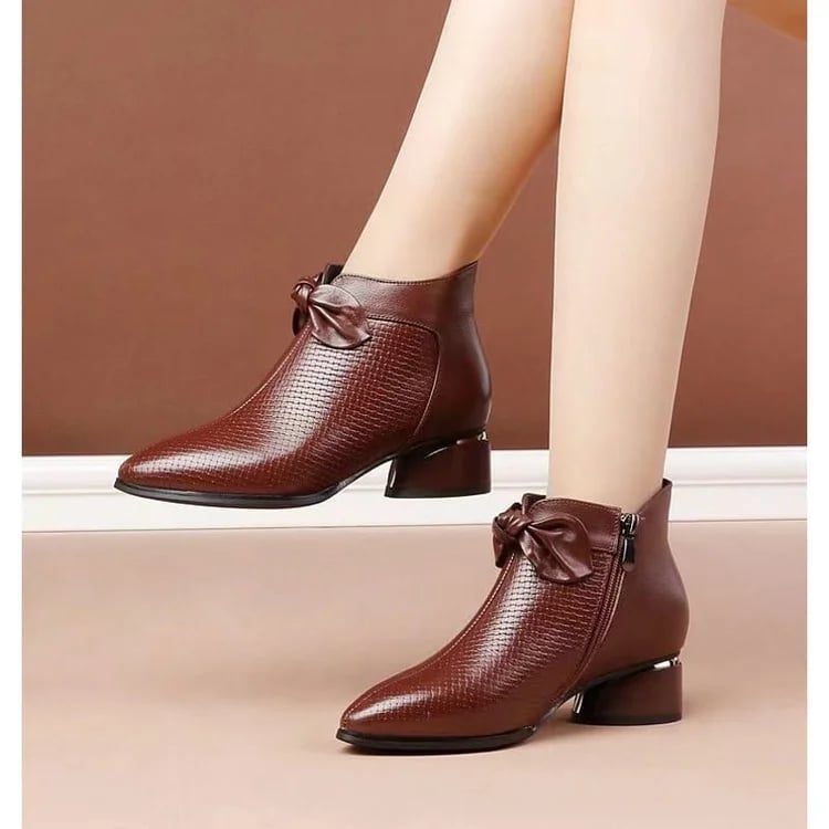 Hellohobot - Women's Fashion Genuine Leather High Heel Shoes