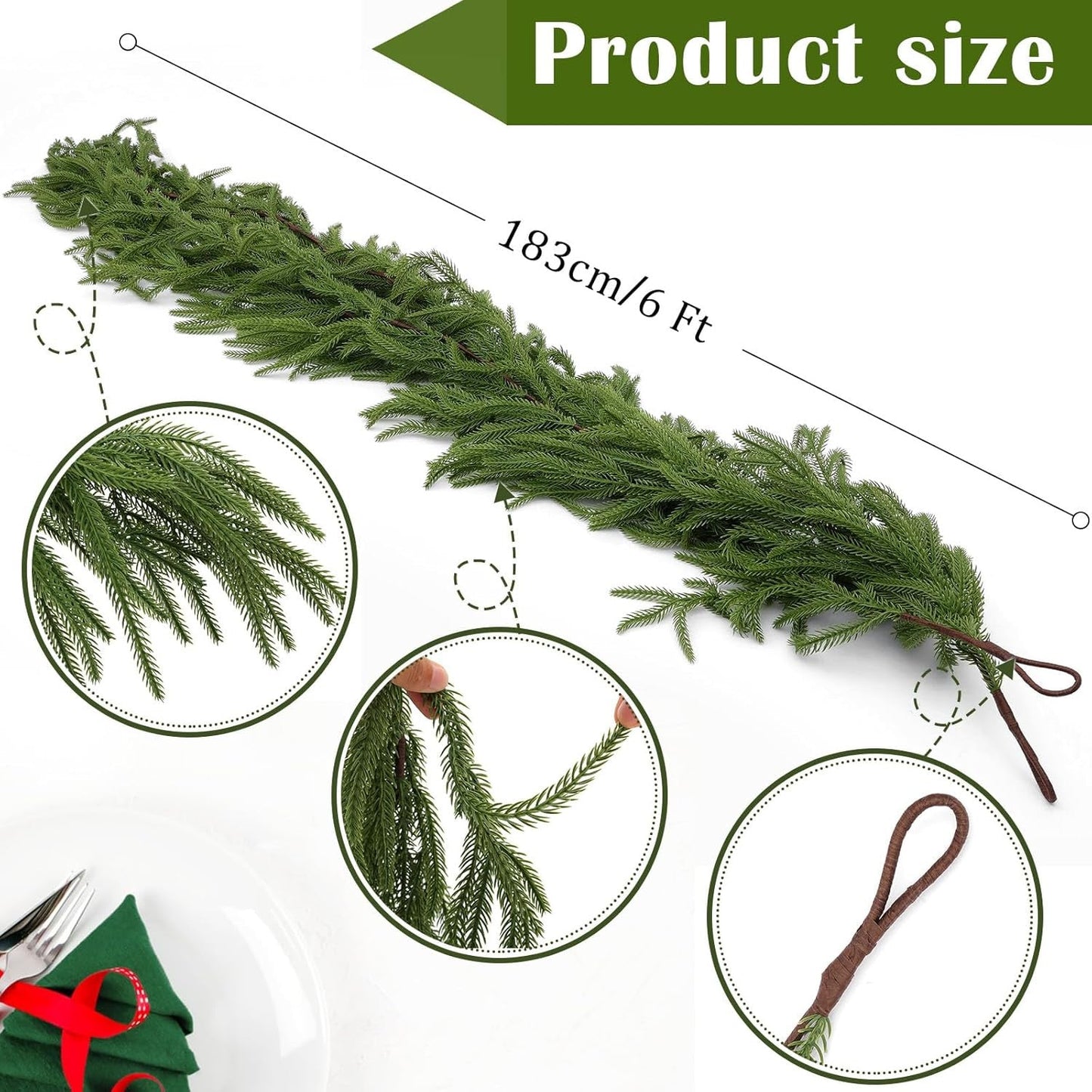 🔥Hot Sale🔥real touch deluxe norfolk pine garland