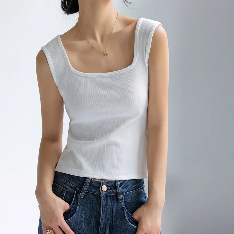 Hellohobot - Ribbed Knit Tank Top