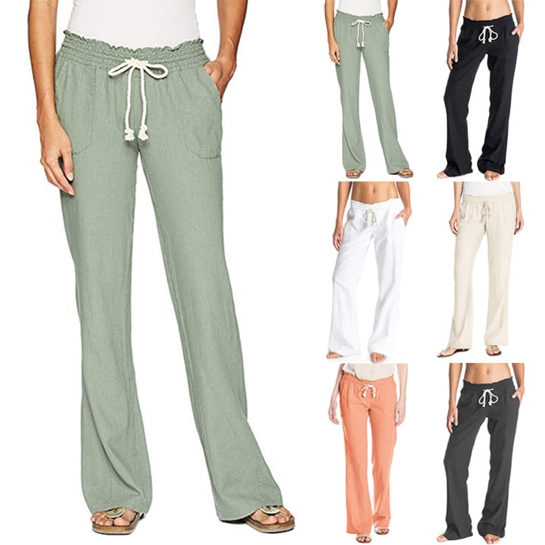 🔥Hot Sale 49% OFF🔥Solid color straight wide-leg high waist casual trousers