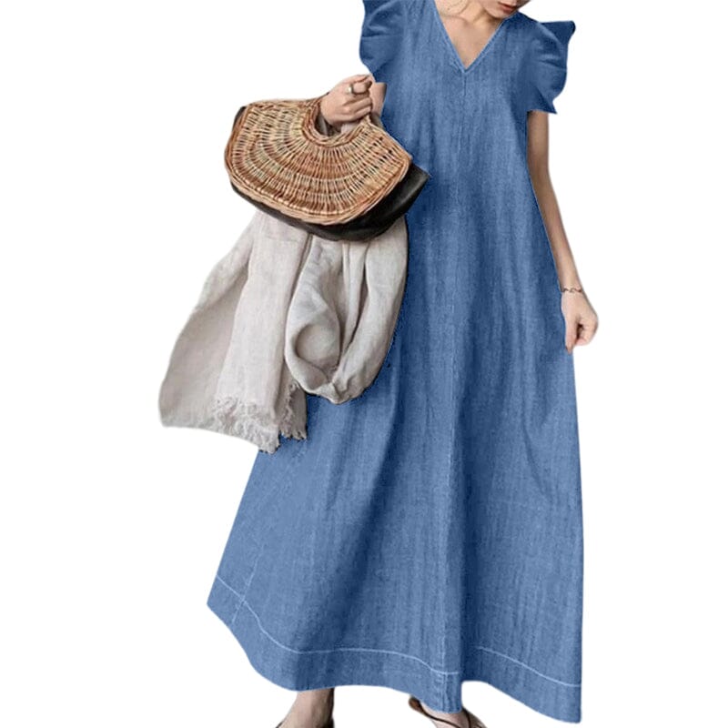 💃Huge Sale 53% OFF🔥Denim V-neck Long Dress