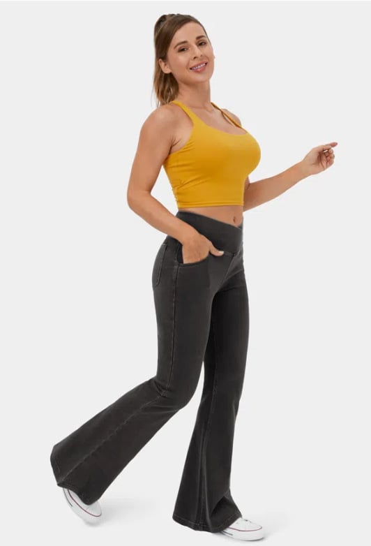 🔥Huge Sale 62% OFF🎁Stretchy Denim High Waisted Crossover Flare Pants