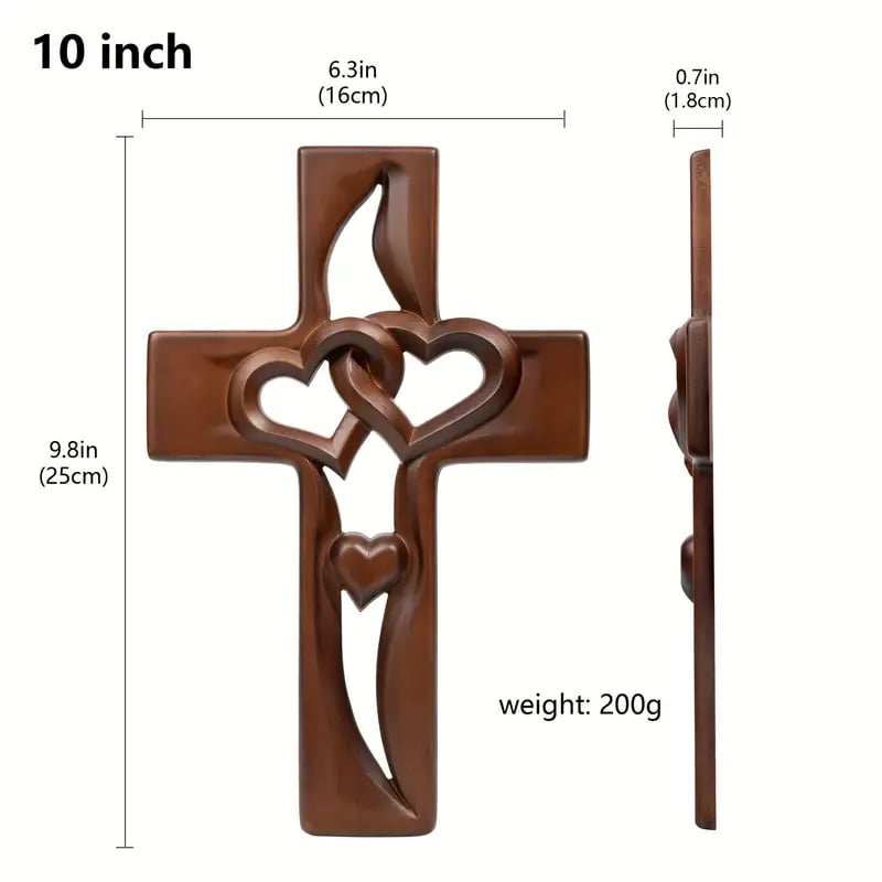 🔥LAST DAY 49% OFF ✝️Intertwined Heart Wooden Cross(6.3*9.8 in)