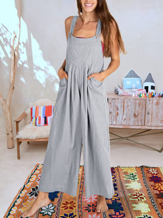 🔥Hot sale🔥SALE PLUS SIZE WIDE LEG OVERALLS JUMPSUIT