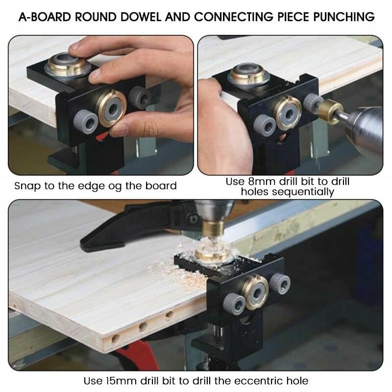 🔥Hot Sale🔥3 in 1 Adjustable Woodworking Drilling Locator Puncher Tools