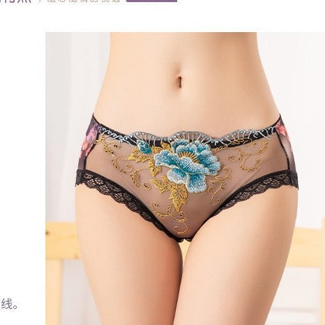 Hellohobot - Antibacterial cotton panty with lace embroidery