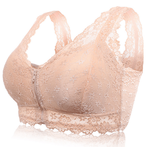 Hellohobot - Wireless lace front zip bra