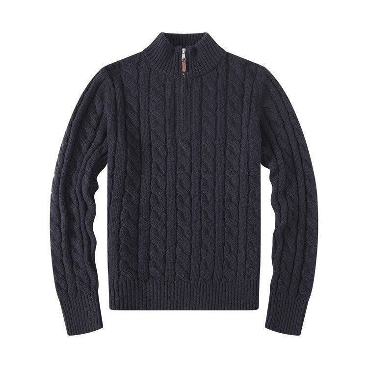 Hellohobot - Men's Half Zip Knit Sweater