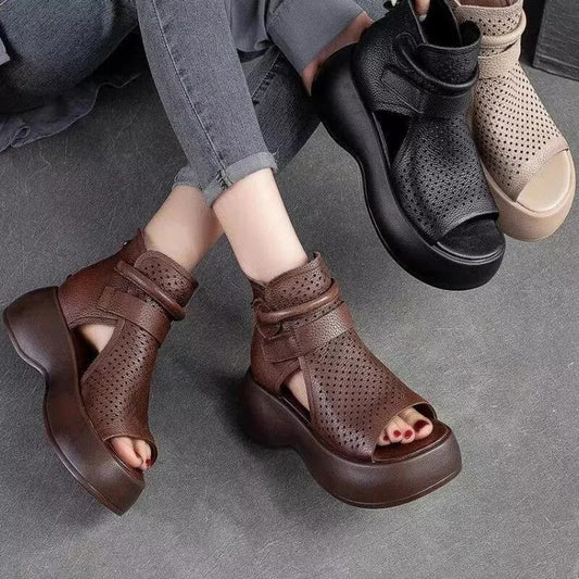 🔥Hot sale🔥Newest Women's Retro Soft PU Leather Sandalias