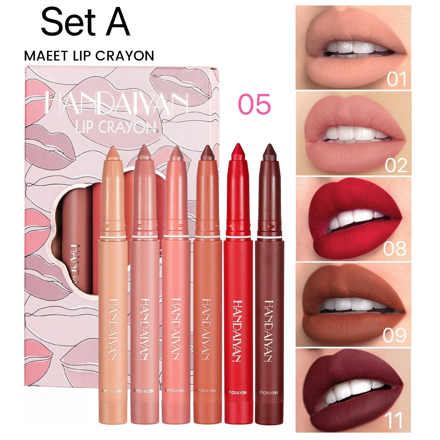 🔥Huge Sale 51% OFF✨12 Color Rotating Sharpenable Matte Lipstick Pencils