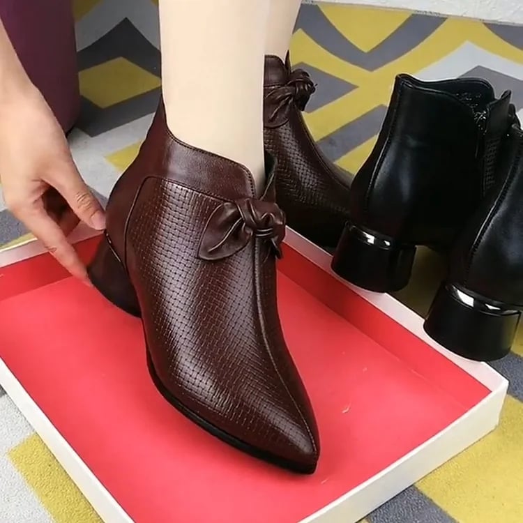 Hellohobot - Women's Fashion Genuine Leather High Heel Shoes