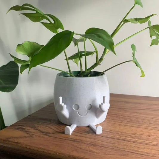 🔥Special offer this week - Smiling Plant Pot with Middle Fingers Up