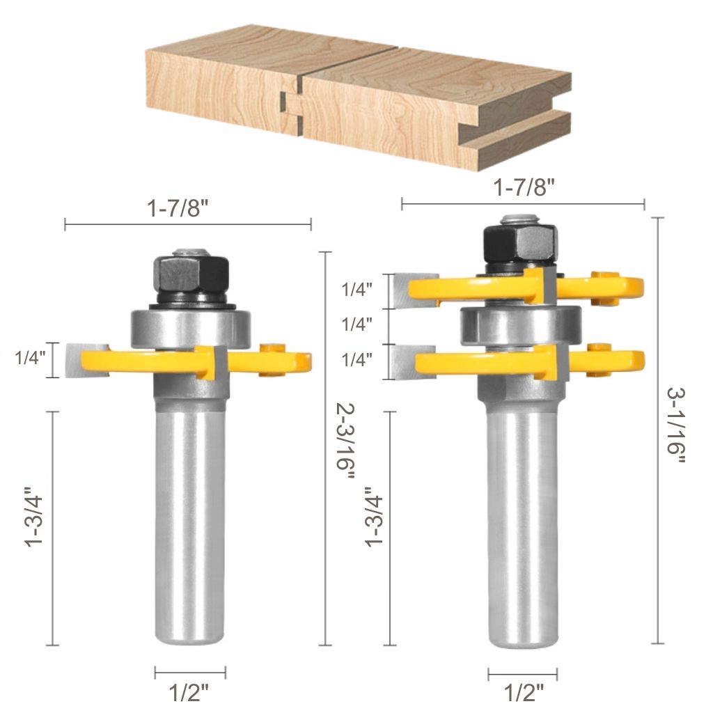 Tongue & Groove Router Bit - 1/2" Shank