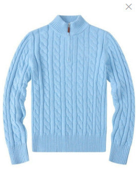 Hellohobot - Men's Half Zip Knit Sweater