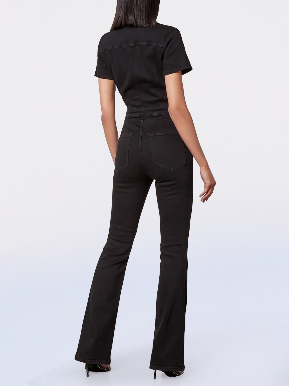 Hellohobot - Skinny Bootcut Denim Jumpsuit