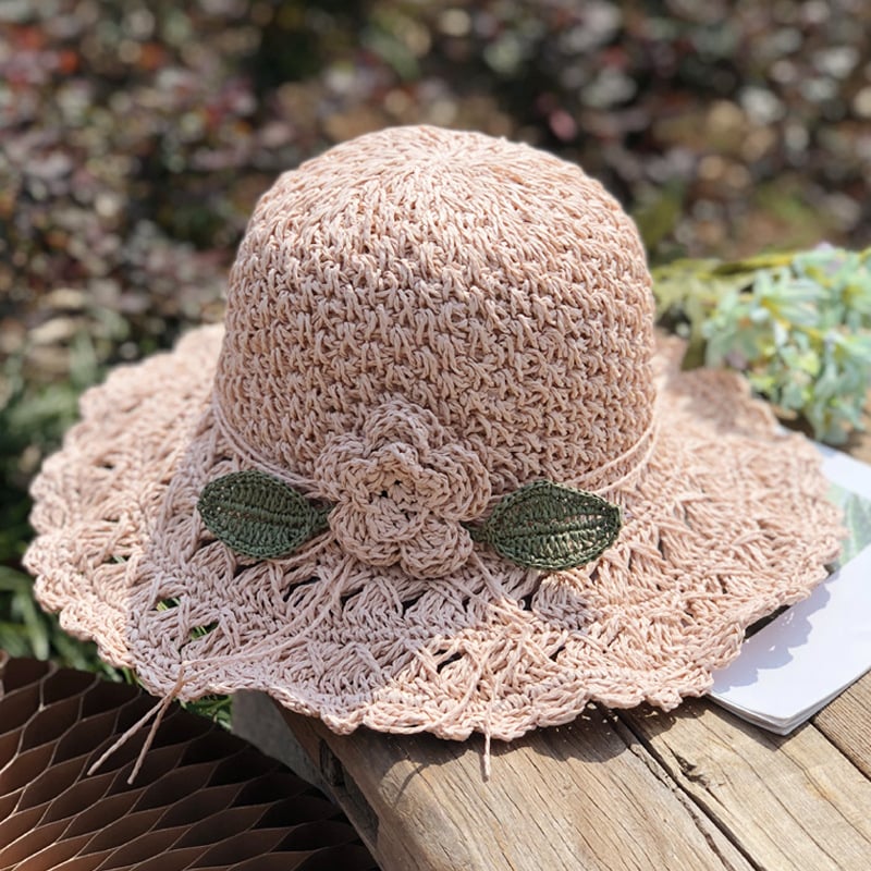 🔥Hot Sale 49% OFF✨ Elegant Crochet Straw Hat with Ruffle - Foldable Sun Hat