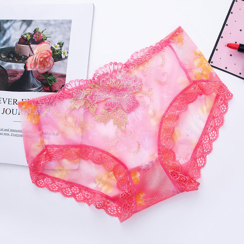 Hellohobot - Antibacterial cotton panty with lace embroidery