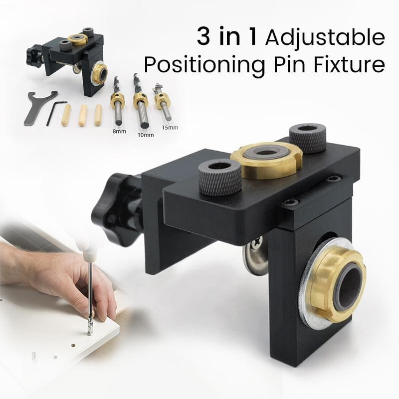 🔥Hot Sale🔥3 in 1 Adjustable Woodworking Drilling Locator Puncher Tools