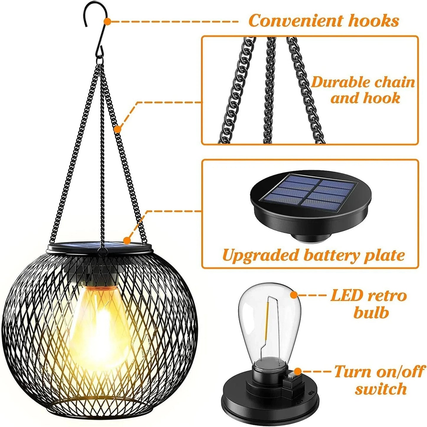 Hellohobot - Outdoor Garden Metal Hanging Lights