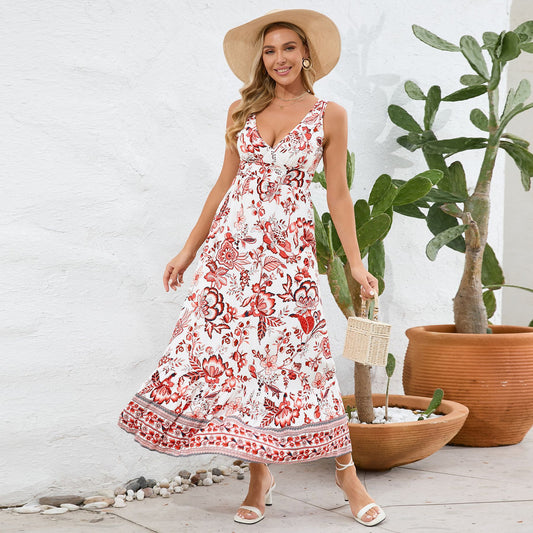 🔥Huge Sale 53% OFF🔥Vintage Floral Print Summer Maxi Dress