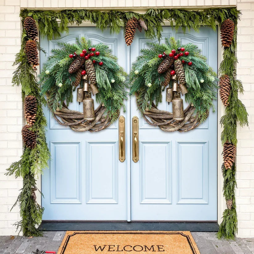 🎄Early Christmas Sale🍭 Farmhouse Christmas Wreath, Boho Wreath, Holiday Wreath