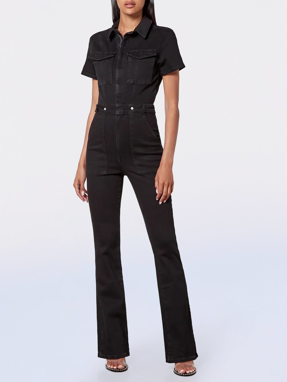 Hellohobot - Skinny Bootcut Denim Jumpsuit