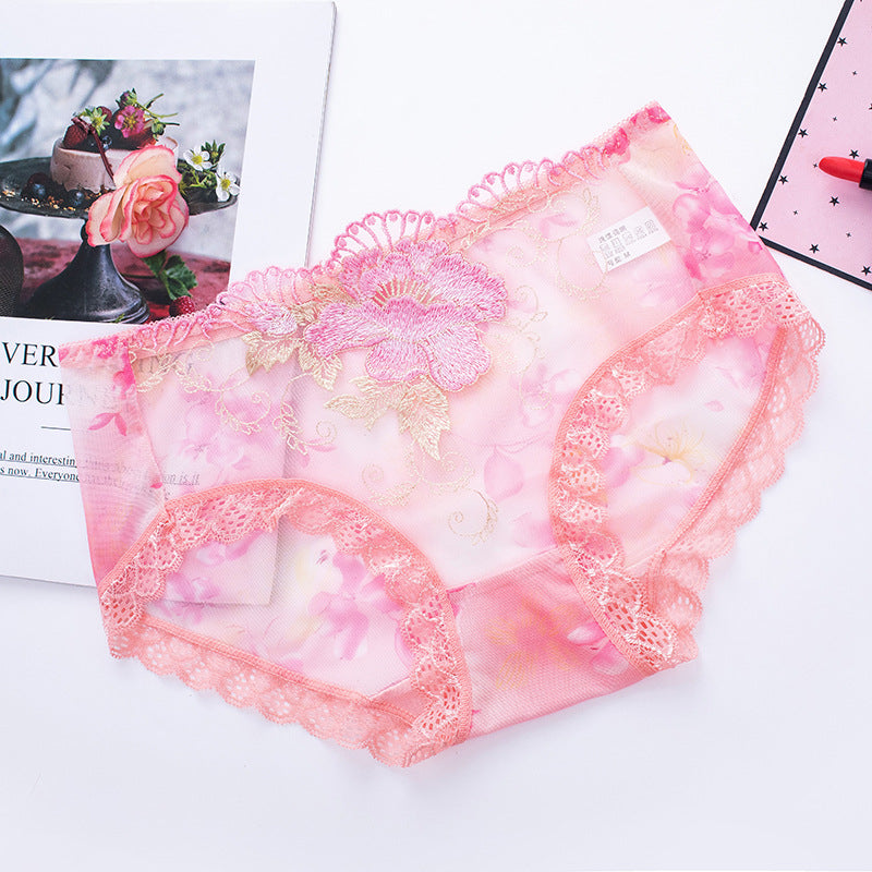 Hellohobot - Antibacterial cotton panty with lace embroidery