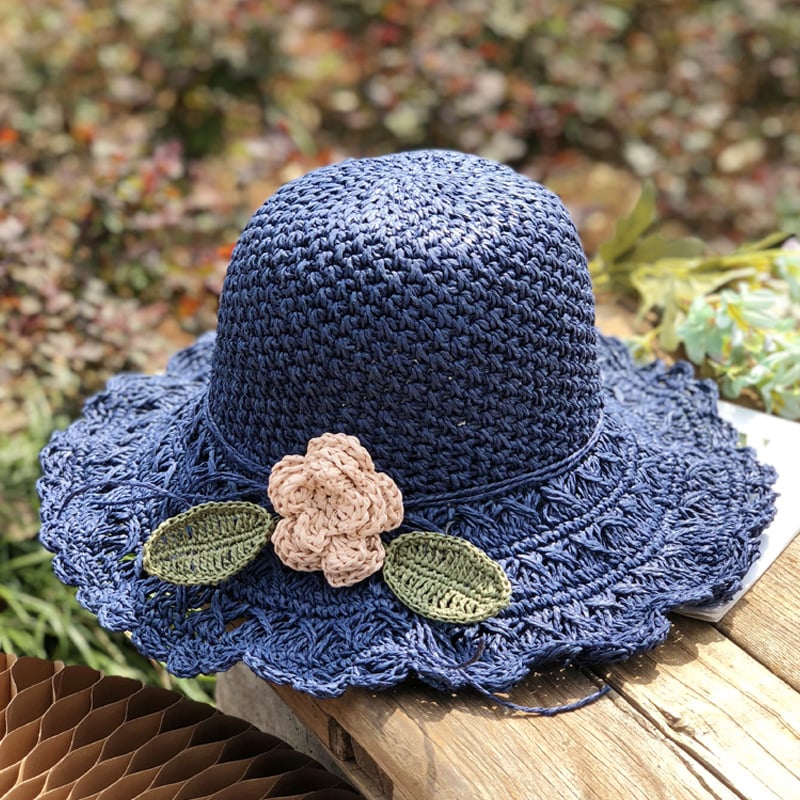 🔥Hot Sale 49% OFF✨ Elegant Crochet Straw Hat with Ruffle - Foldable Sun Hat