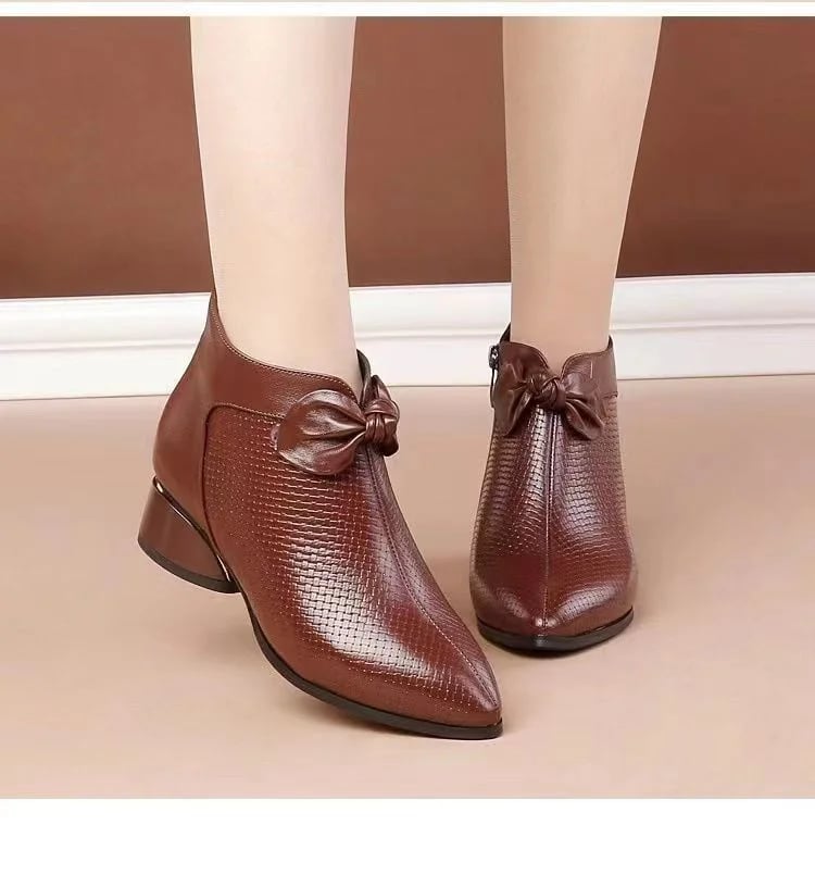 Hellohobot - Women's Fashion Genuine Leather High Heel Shoes