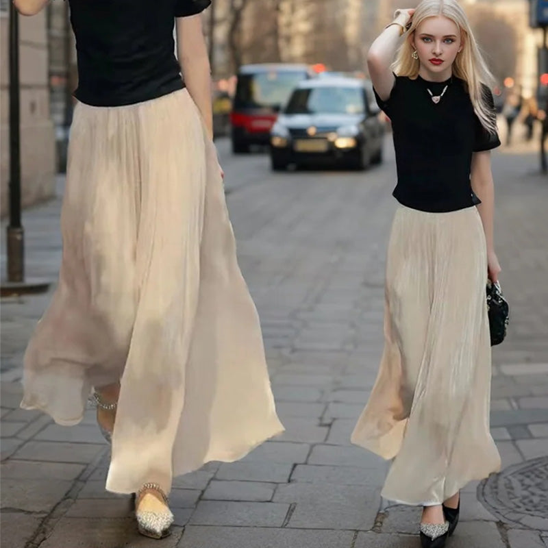 👗Special offer this week - Glazed Ice Silk Floor-Length Wide-Leg Culottes