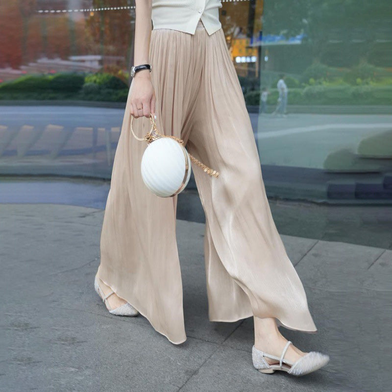 👗Special offer this week - Glazed Ice Silk Floor-Length Wide-Leg Culottes