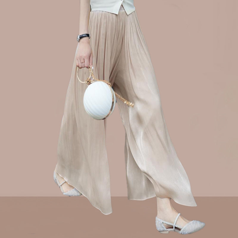 👗Special offer this week - Glazed Ice Silk Floor-Length Wide-Leg Culottes