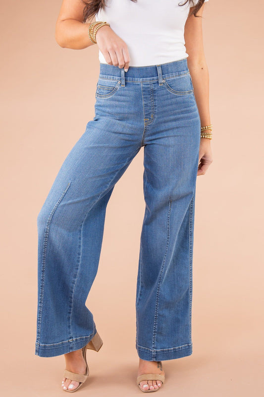 Last day for 55% off 🔥Vintage style sewn front wide leg jeans
