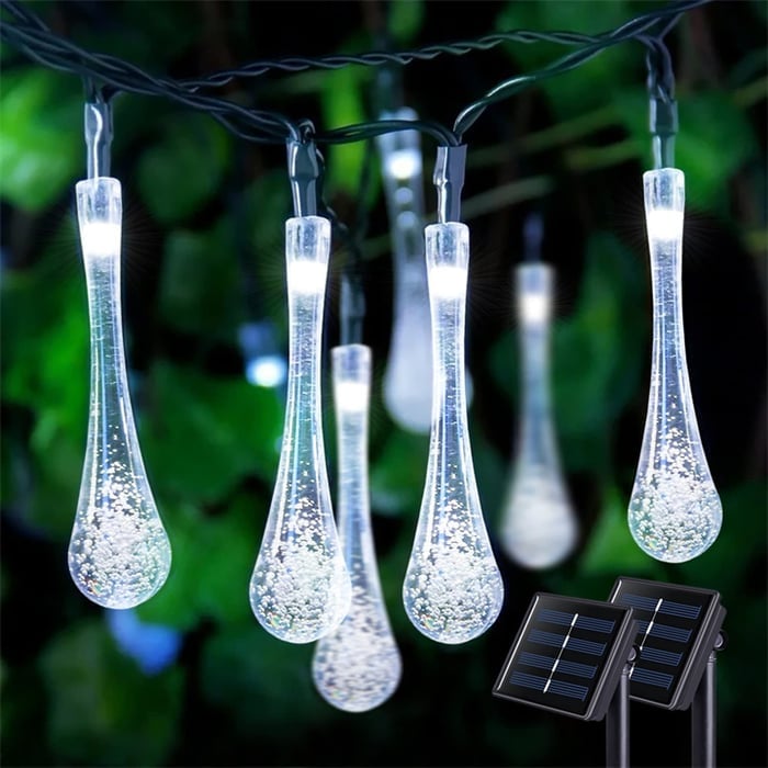 🌟8 Modes Solar Water Drop String Lights - 💐For Indoor Outdoor Decoration