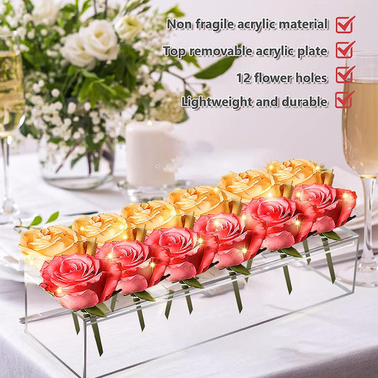 Hellohobot - Rectangular Acrylic Flower Box/Flower Vase