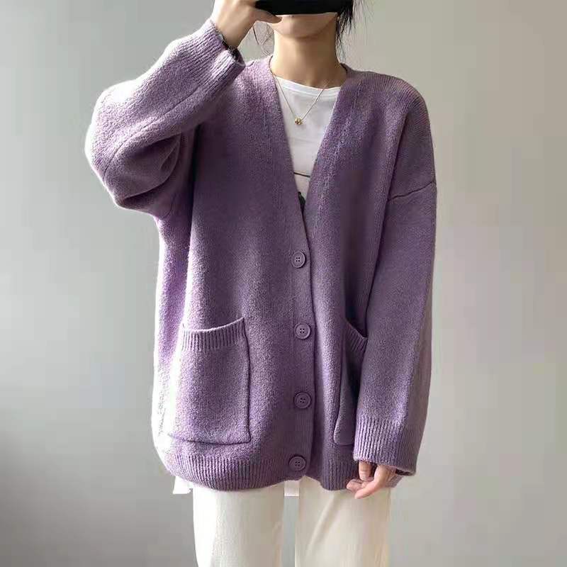 🔥Fall New Products✨Lazy-style Solid-color Knitted Cardigan