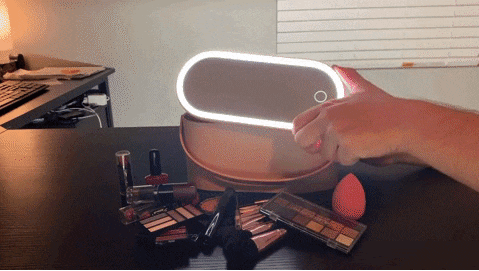 🔥hot selling for a limited time🔥Portable LED Cosmetic Mirror Organizer with Storage