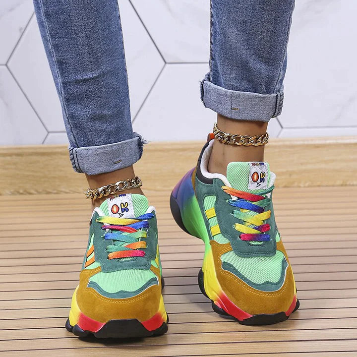 Fashionable Trendsetter Rainbow Sneakers