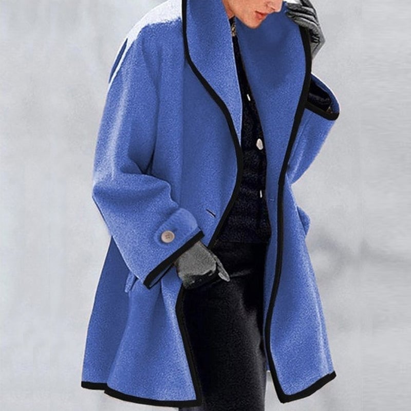 🔥Sale 49% OFF🎁-Hooded Color Block Woolen Coat