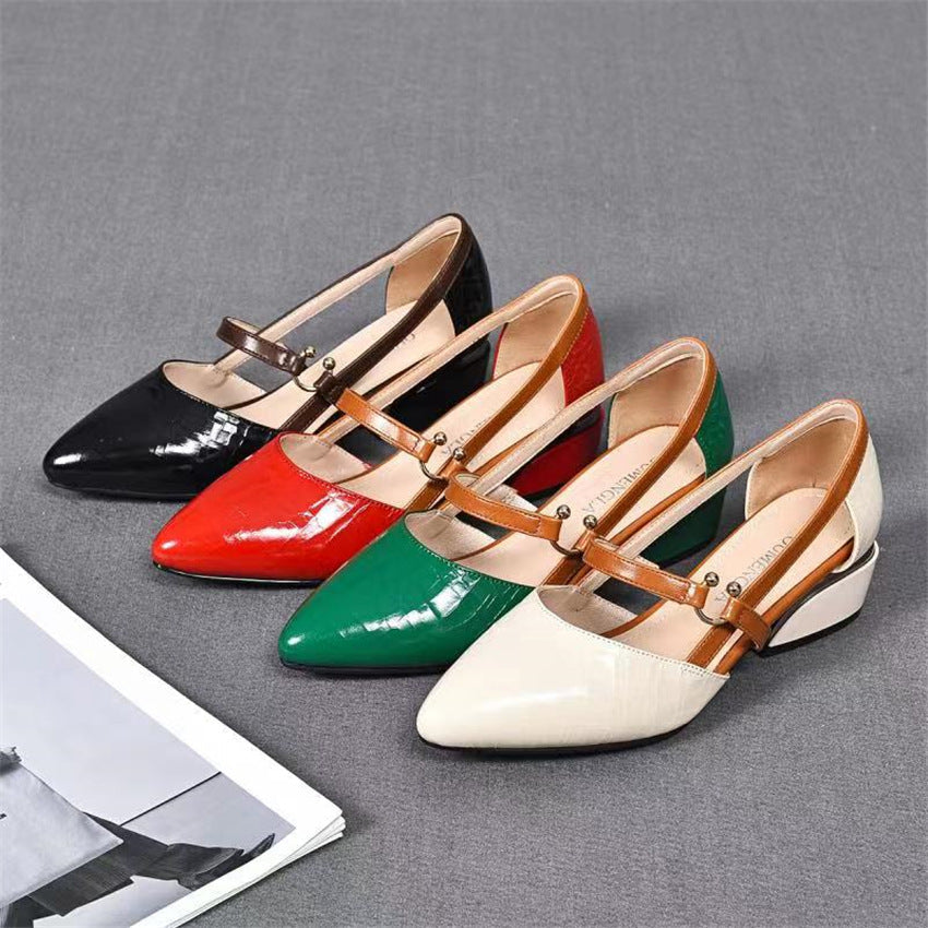 🔥flash sale🔥Women's New Belt Buckle Solid Color Leather Casual Shoes